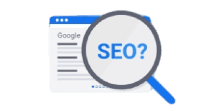 Ícone de janela de website com palavra SEO