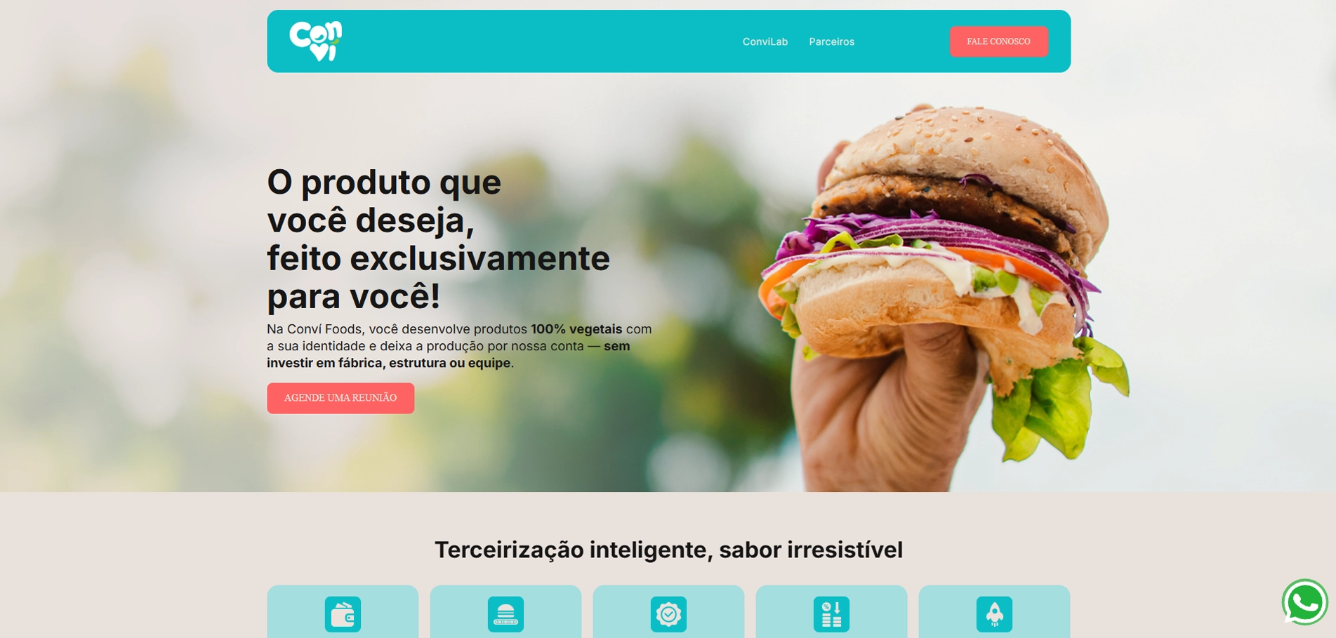 Landing page Convi Foods